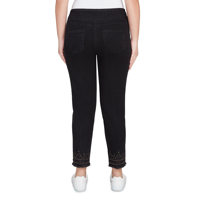 Ruby Rd. Womens Pull-On Denim Ankle Pants
