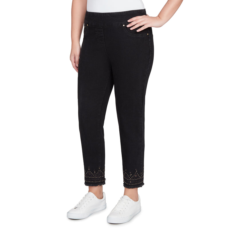 Ruby Rd. Womens Pull-On Denim Ankle Pants