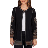Ruby Rd. Womens Ribbed Embroidered Jacket
