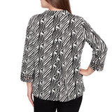 Ruby Rd. Womens Zebra Jacquard Knit Jacket