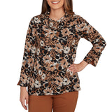 Ruby Rd. Womens Vintage Paisley Knit 3/4 Sleeve Top