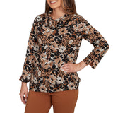 Ruby Rd. Womens Vintage Paisley Knit 3/4 Sleeve Top