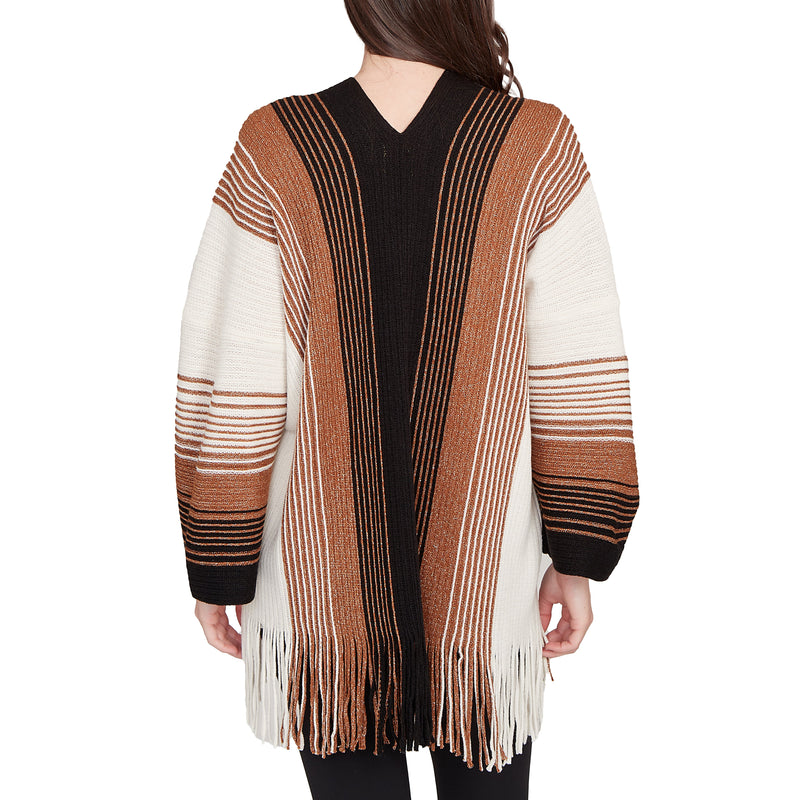 Ruby Rd. Womens Ombre Color Block Stripe Cardigan