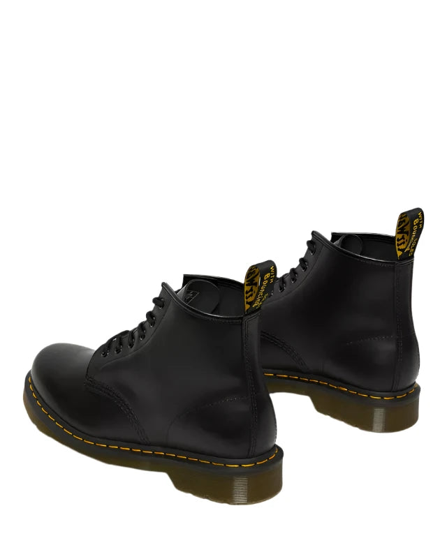 Dr. Martens 101 Yellow Stitch Smooth Leather Ankle Boots