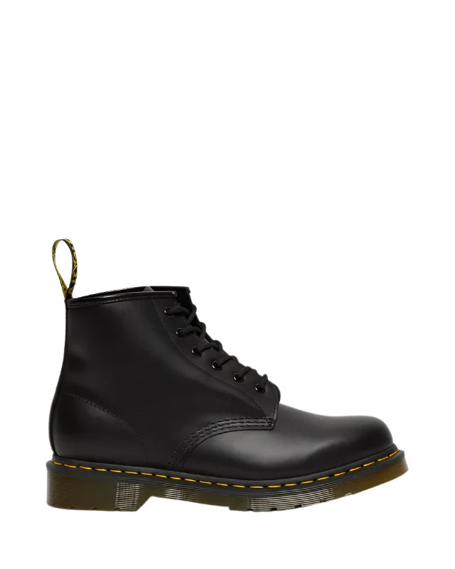 Dr. Martens 101 Yellow Stitch Smooth Leather Ankle Boots