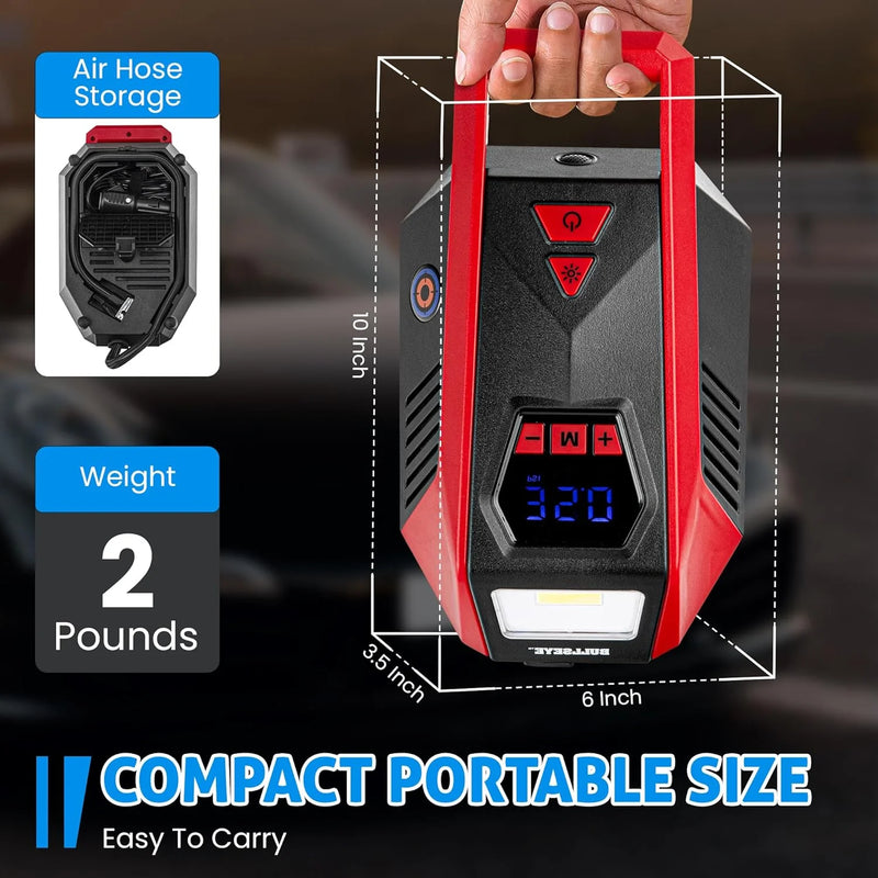 Bullseye Tire Inflator 150 PSI Portable Air Compressor Electric Pump