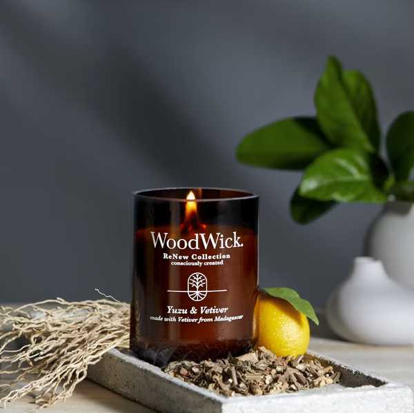 WoodWick Large ReNew Candle - Yuzu & Vetiver