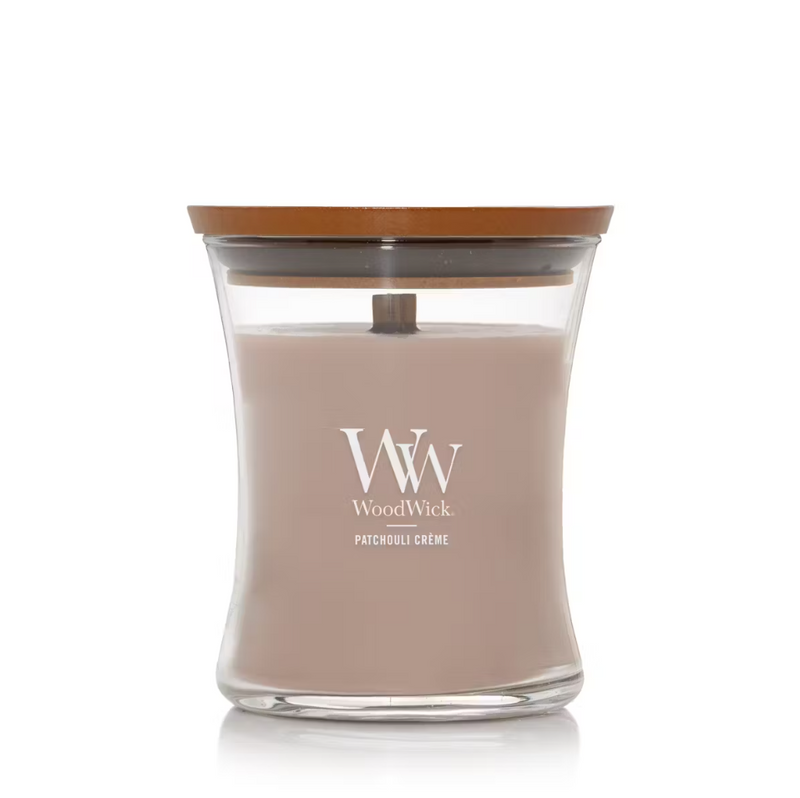 WoodWick Medium Hourglass Candle - Patchouli Crème