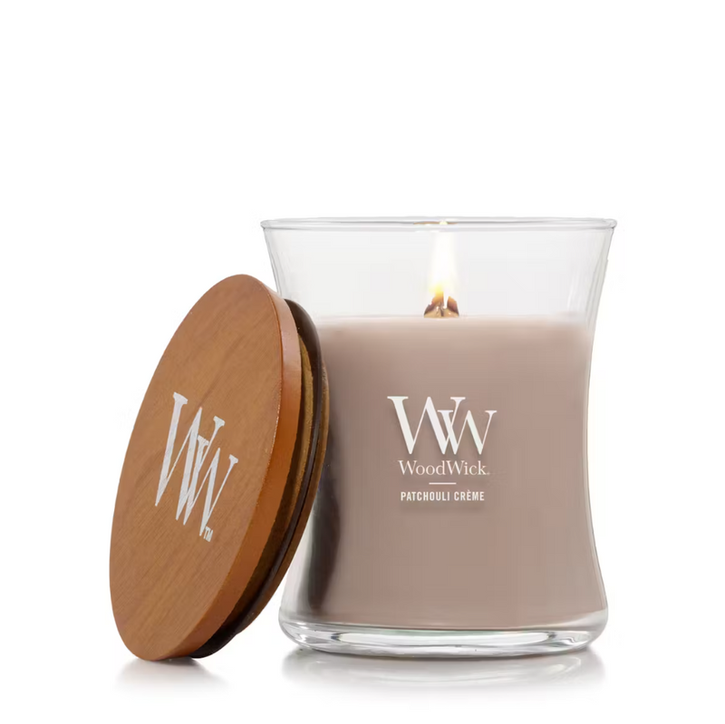 WoodWick Medium Hourglass Candle - Patchouli Crème