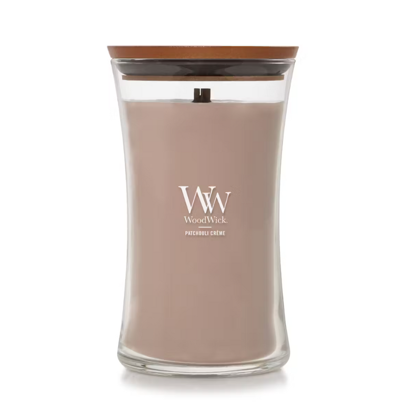 WoodWick Large Hourglass Candle - Patchouli Crème