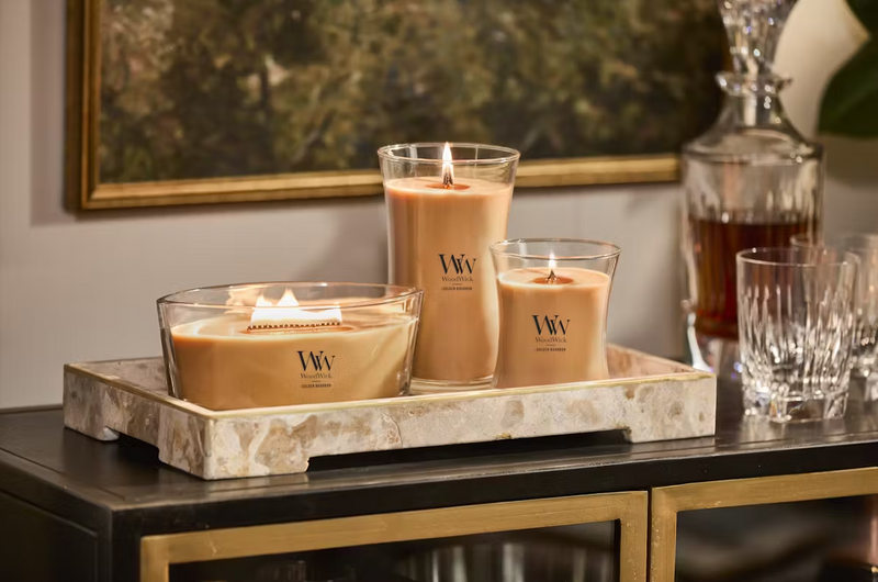 WoodWick Large Hourglass Candle - Golden Bourbon