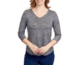 Ruby Rd. Womens V-Neck 3/4 Sleeve Top