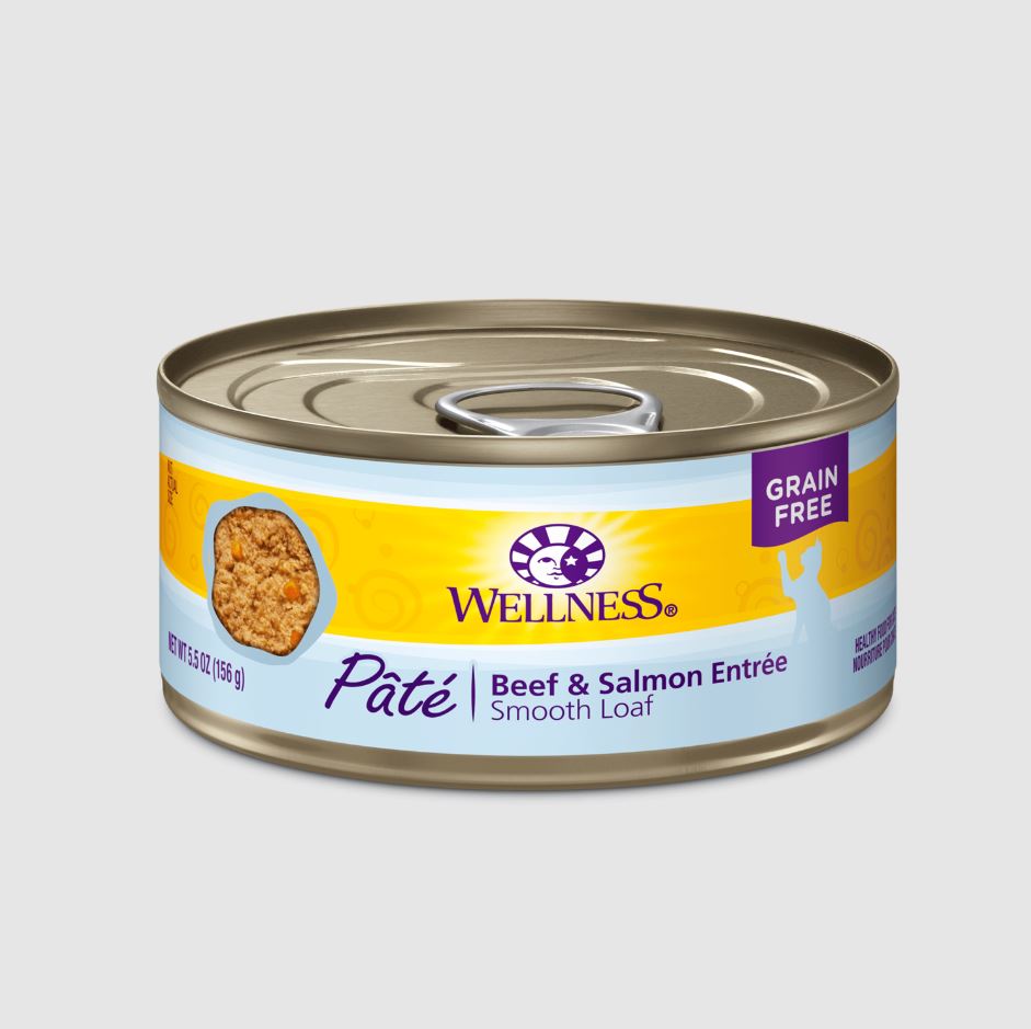 Wellness Canned Wet Cat Food - Beef/Salmon Pate