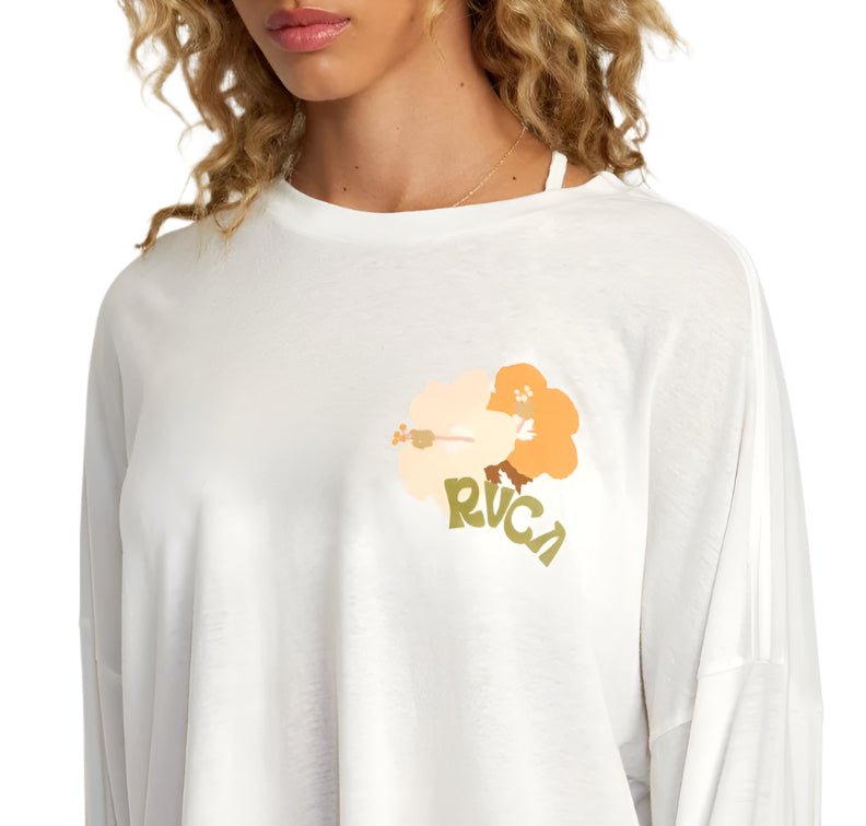 RVCA Womens Retro Hibiscus Long Sleeve T-Shirt