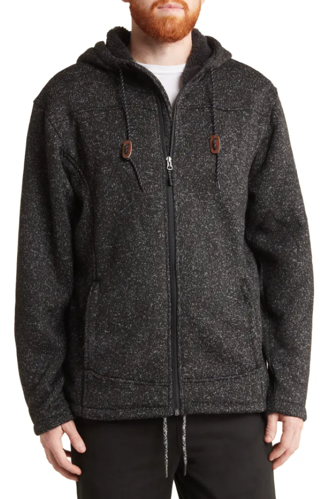 Free Country Mens Osprey Sweater Knit Fleece Jacket