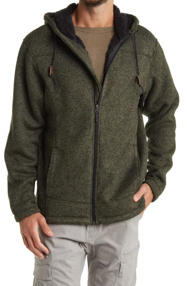 Free Country Mens Osprey Sweater Knit Fleece Jacket