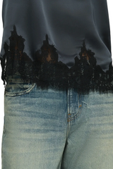 Lucky Brand Womens Lace Hem Swing Tank Top