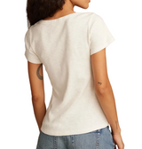 Lucky Brand Womens Cutwork Henley Short Sleeve T-Shirt