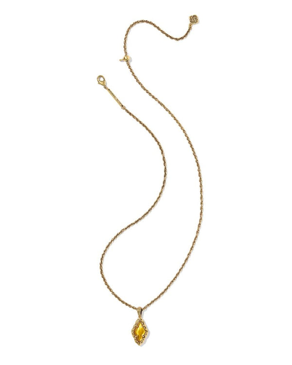 Kendra Scott Adeline Amber Illusion Short Pendant Necklace - Gold Plated