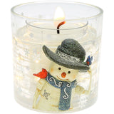 Pavilion Snowman 5 oz Refillable Soy Wax Candle With LED Accents