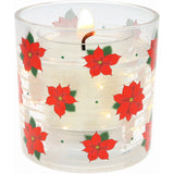 Pavilion Poinsettia Refillable Soy Wax Candle With LED Accents - 5 oz.