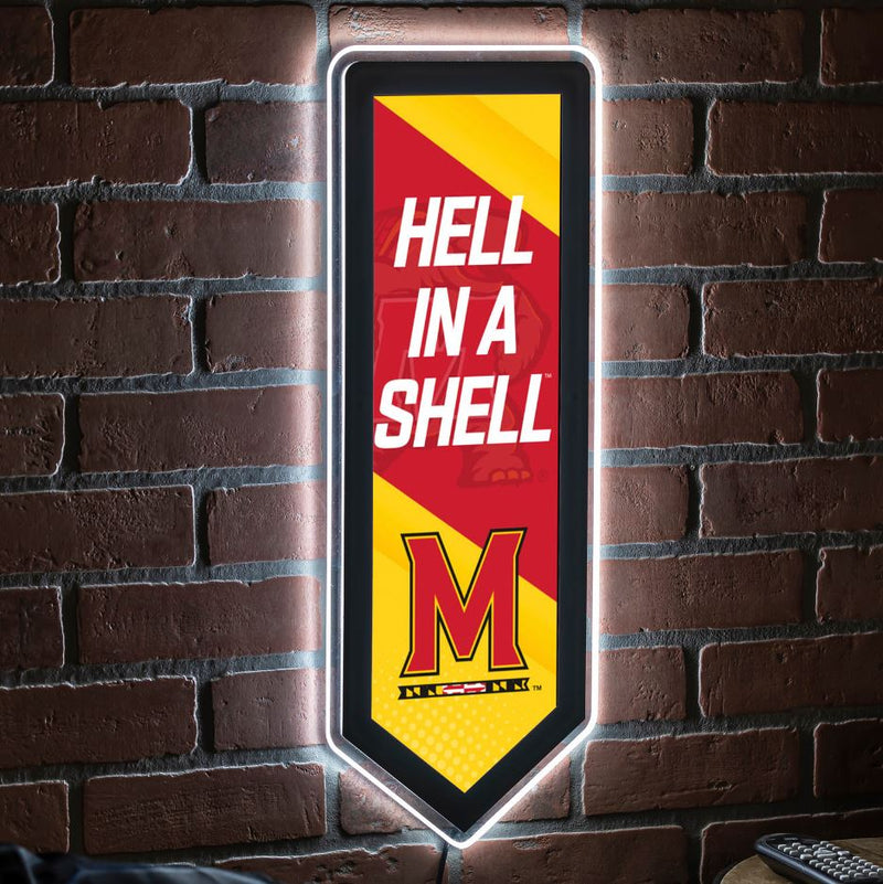 Evergreen University of Maryland Pennant 9" x 23" LED Lighted Sign