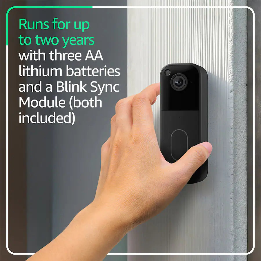 Blink Video Doorbell System Gen 2 Black - Head-to-toe HD view