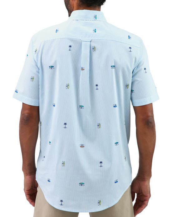 Chaps Mens Easy Care Poplin Short Sleeve Button Down Shirt