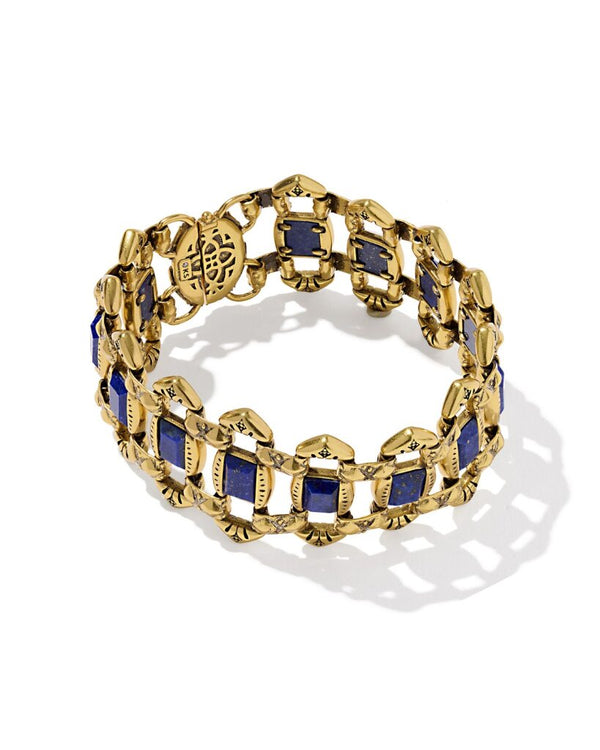 Kendra Scott Catherine Blue Lapis Statement Bracelet - Gold Plated