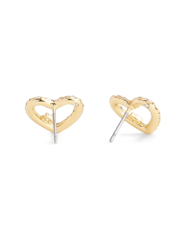 Coach Signature Pavé Heart Stud Earrings