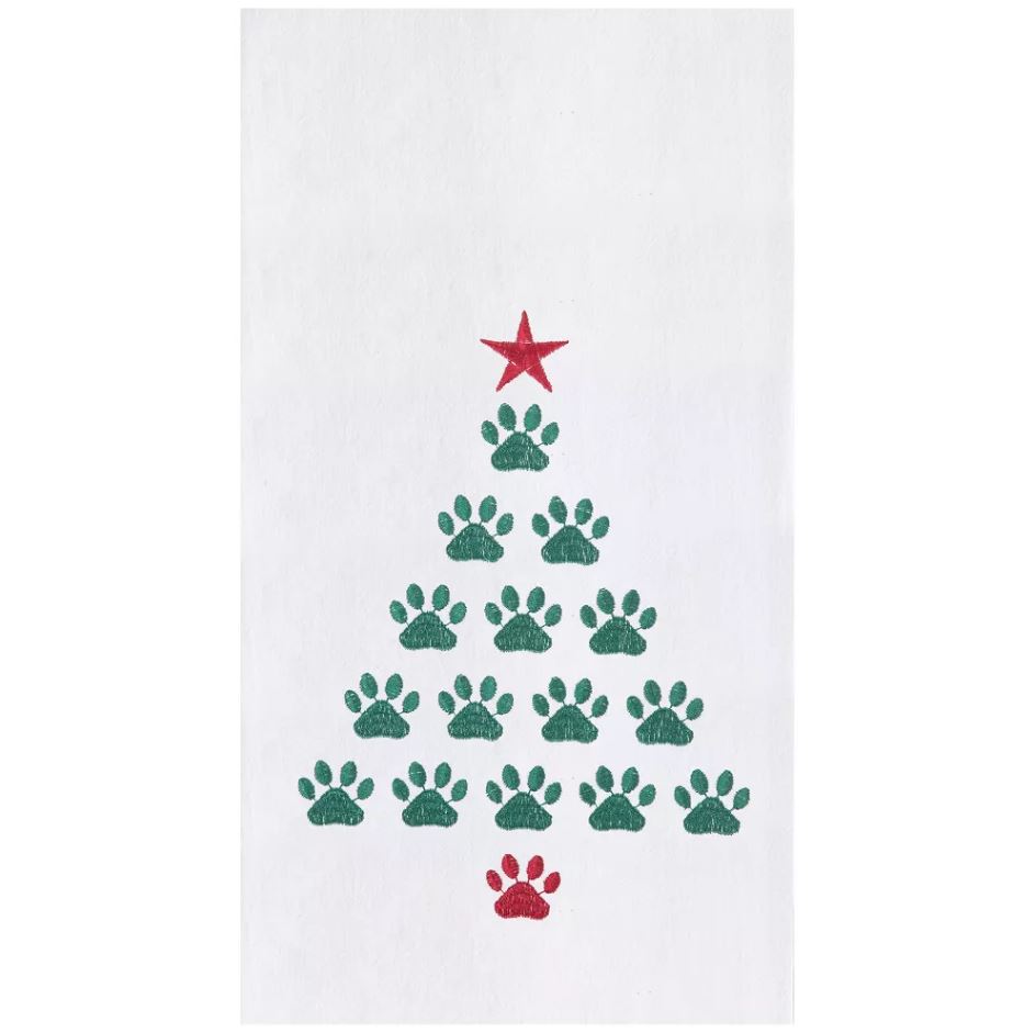 C&F Home Christmas Tree Paws Kitchen Towel Dishtowel