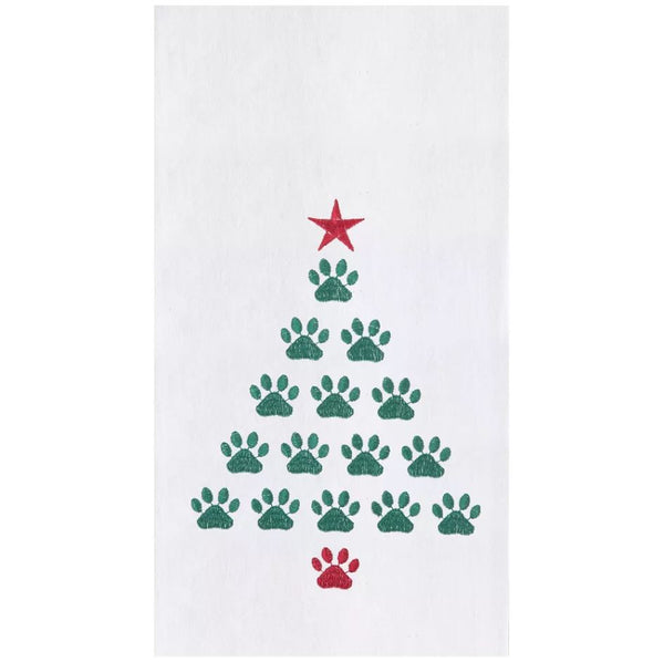 C&F Home Christmas Tree Paws Kitchen Towel Dishtowel