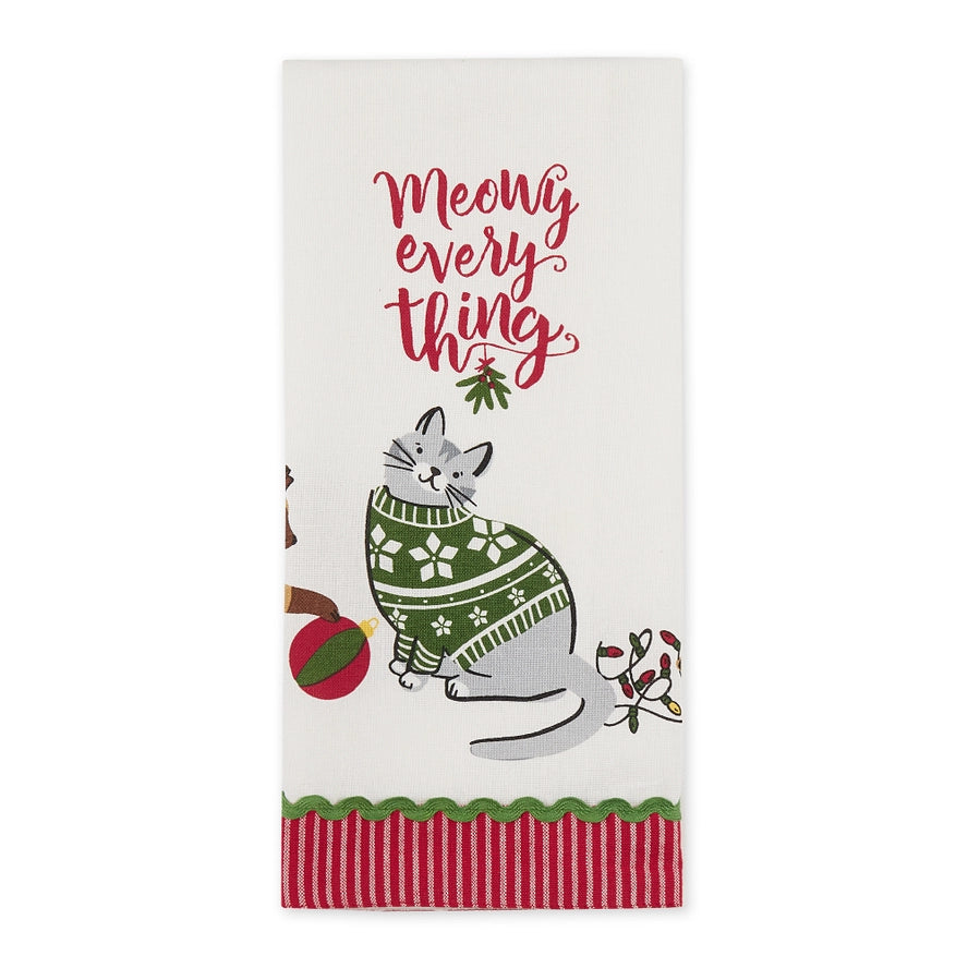 Design Imports Meowy Everything Embellished Dishtowel