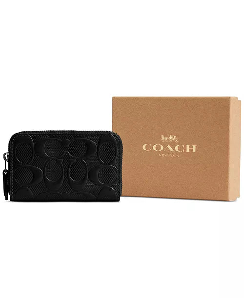 Coach Signature Patent Leather Zip Around Wallet