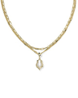 Kendra Scott Adriana Gold Scallop Frame Multi Strand Necklace - Natural Mother Of Pearl