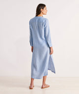 Vineyard Vines Womens Linen Buttondown Midi Cover-Up Dress