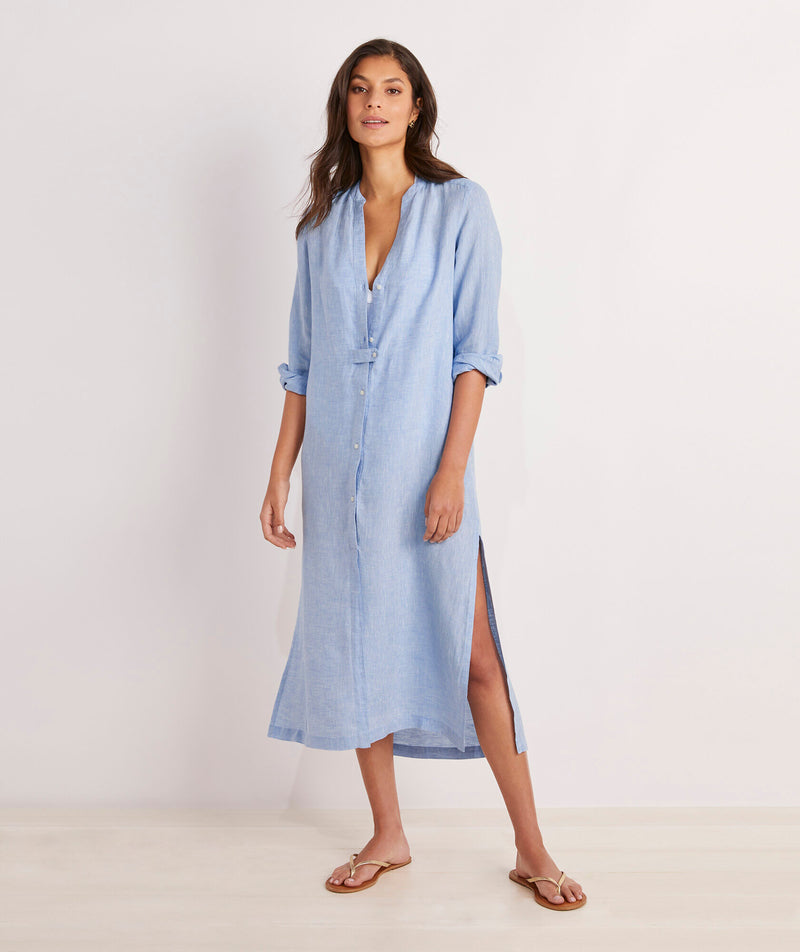 vineyard vines linen dress Womens Buttondown Midi Cover-Up – ShopCGX Size:1-2 Years (80cm) while moisture Creative Black Tie: Where RTWSS24