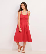 Vineyard Vines Womens Seastitch Double Gauze Smocked Coverup Dress