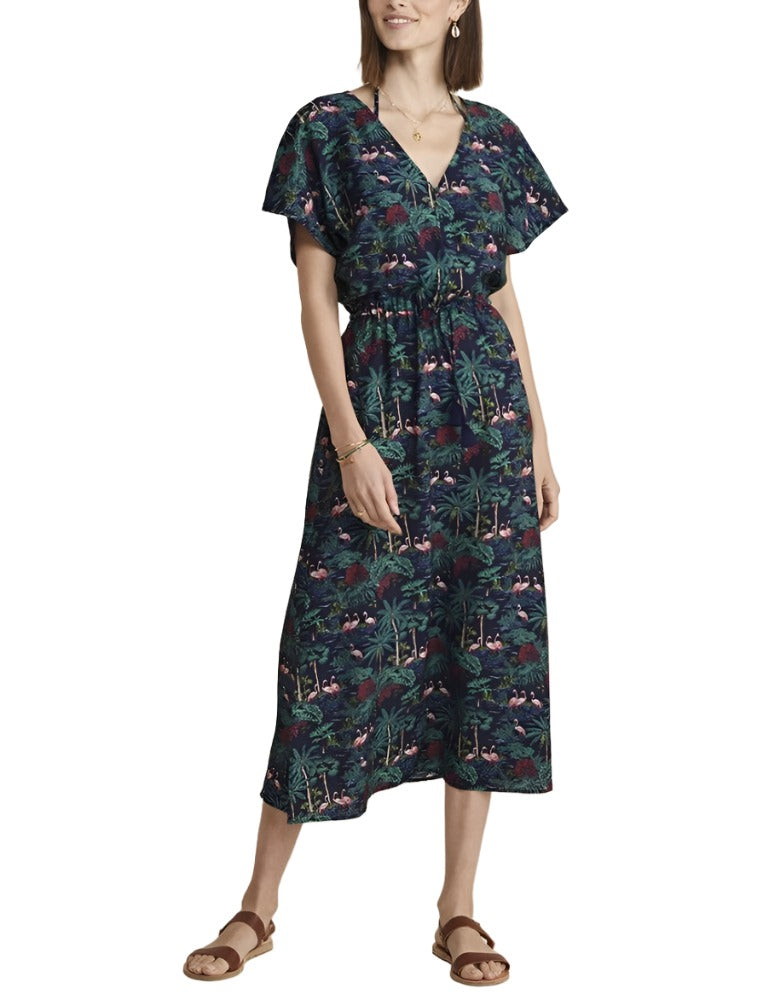 Vineyard Vines Womens Textured Button-Front Kaftan Dress