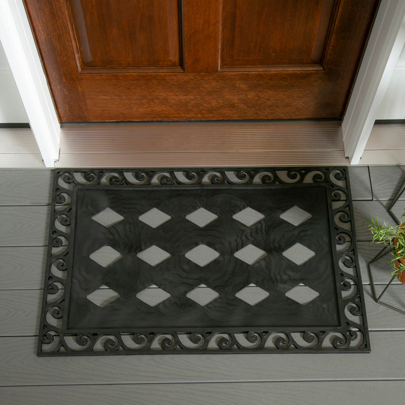 Evergreen Cutout Scroll Embossed Floor Mat Tray
