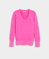 Vineyard Vines Womens Heritage Cotton V-Neck Sweater