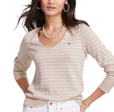 Vineyard Vines Womens Heritage Stripe V-Neck Sweater