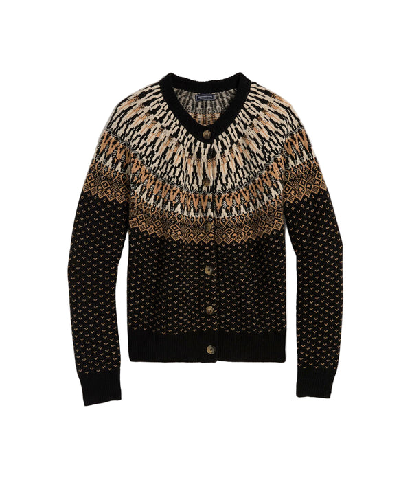Vineyard Vines Womens Wool Blend Fair Isle Cardigan