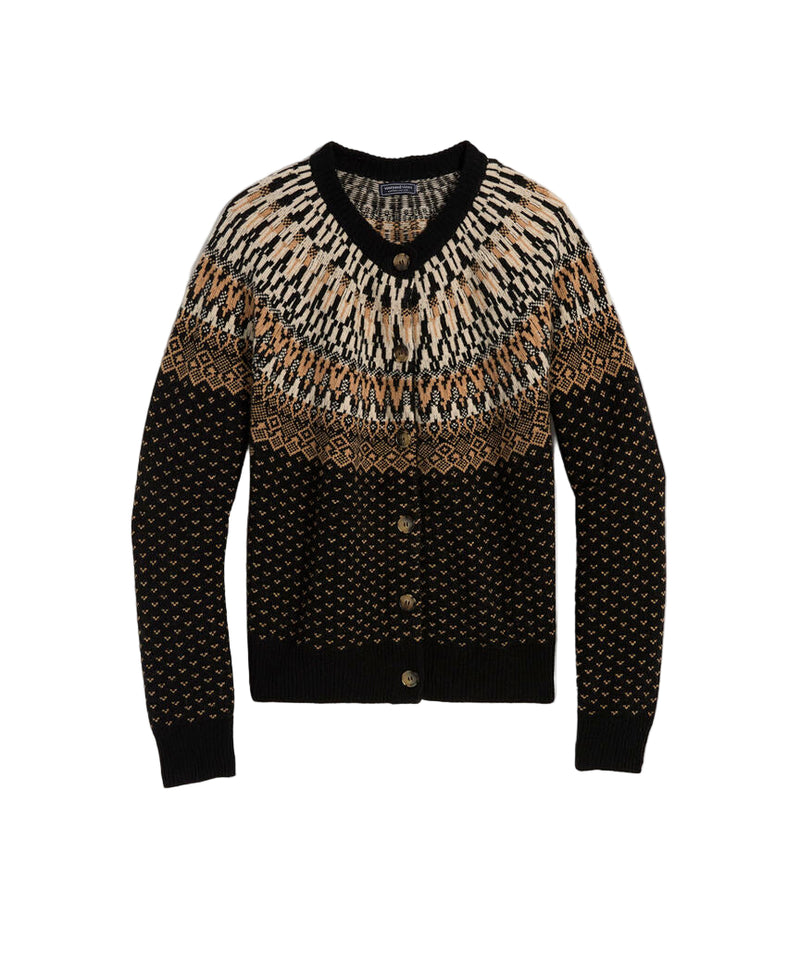 Vineyard Vines Womens Wool Blend Fair Isle Cardigan