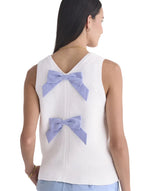Vineyard Vines Womens Katie Cotton Bow Sweater Tank Top