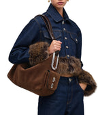 Marc Jacobs Suede Scene Large Shoulder Handbag