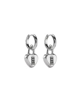 Marc Jacobs Heart Padlock Silver Earrings