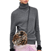 Marc Jacobs The Leopard Faux Fur Micro Crossbody Sack Handbag