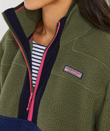 Vineyard Vines Womens Colorblock Sherpa SuperSherp Quarter Zip Pullover