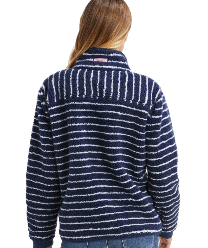 Vineyard Vines Womens Break Sherpa SuperSherp Quarter Zip Pullover